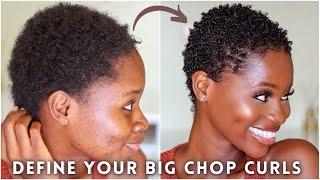 Super Defined Finger coils on SHORT 4C natural hair | How to STYLE your TWA - BIG CHOP