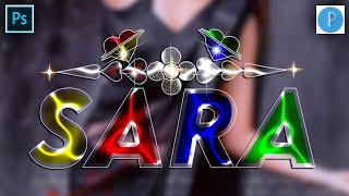 Multi color Glowing glass font Editing How to Make glass Font in pixlab ps touch - Zarraq Creation