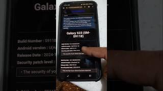 Samsung s23 latest software update with October 2024 security patch