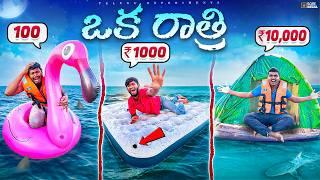 Low To High Budgets Floating House Overnight Survival Challenge  Telugu Experiments