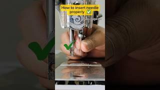How to insert a needle properly  in half shuttle sewing machine !