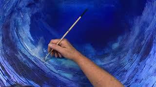 Painting should be fun! Easy abstract with fluid acrylics and pigment. Ocean art.