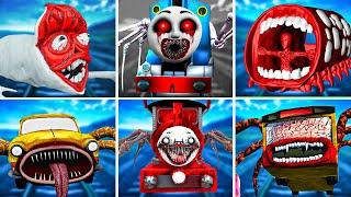 ALL TRAIN MONSTER EATER: CURSED THOMAS VS CHOO CHOO CHARLES VS TRAIN EATER VS BUS EATER, BRIDGE WORM