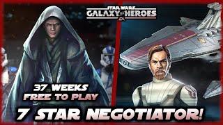 Negotiator 7 Stars!  Free to Play for 37 Weeks in SWGOH - Farming Lord Vader