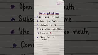how to get Hot voice #shorts