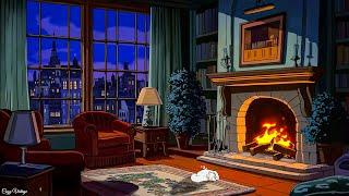1950's cozy living room with oldies playing in another room (relax, unwind, sleep)