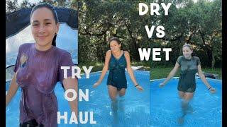 Trying On clothes in the pool - Dry vs Wet clothes