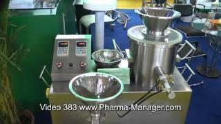 Screw Granulator of powders with pelletization function. Video 383 www.Pharma-Manager.com