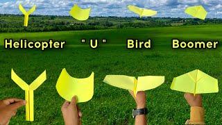 best 4 flying bird plane, best 4 helicopter plane, paper U plane , flying bird boomrang, flying toy