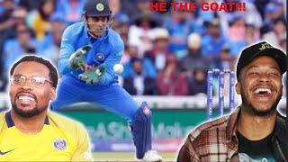 AMERICANS REACTS to "CRICKET - MS DHONI INSANE WICKET KEEPING Reaction