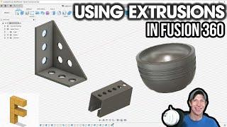 Getting Started with Fusion 360 Part 5 - Using the EXTRUDE, SWEEP, and REVOLVE Tools!