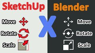 SketchUp vs Blender | Move, Rotate & Scale Tools | Native Snapping Add-on