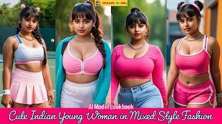 Cute Indian Young Woman in Mixed Style Fashion | AI Model LookBook | Virtual Social Media Influencer