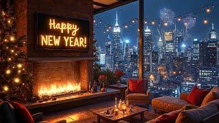 New Year 2025 in a Cozy Loft | Fireworks & Warm Fireplace Ambience 