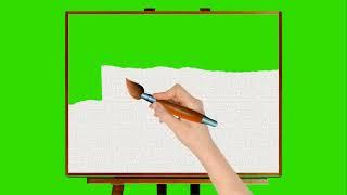 Green Screen painting frame   Chroma Key frame paint   Brush