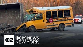 2 children, several adults injured in Old Westbury school bus crash