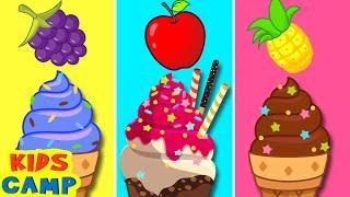  Learn Colors And Fruits With Ice Cream | Educational Videos For Kids