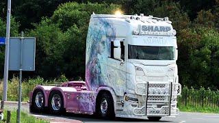 Truckstar Festival Assen 2024 Part 2 Truckshow with Scania V8, open pipes sound, custom semi Trucks