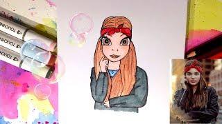 Рисую Блогера Сашу Спилберг  How To Draw Sasha Spilberg  Cute Drawings