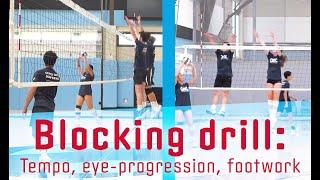 Blocking drill: Tempo, eye progression, footwork