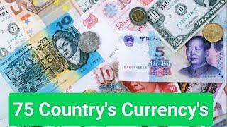 My world Currency Collection- 75 Country's Currency's