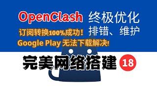 OpenClash 终极优化！订阅转换100%成功！Google Play 正常下载！排错、域名维护，问题解决方法论，完美网络18