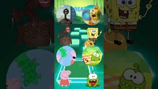 Siren Head vs Spongebob vs Peppa Pig vs Om Nom Exe X Coffin Dance Tiles Hop 35