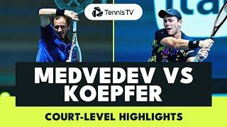 Daniil Medvedev vs Dominik Koepfer Court-Level Highlights | Miami 2024