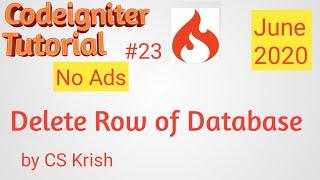 Delete Data in Database using Codeigniter Tutorial in Hindi