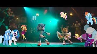 Ponies watch Sonic 2 - Dance off