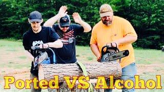 Ported VS Alcohol Chainsaw Race!  Place Your Bets!  Holtzfforma G366!  @dubbssawshop