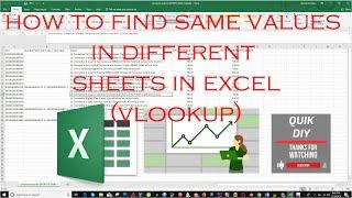 How To Find Same Values in Different Sheets in Microsoft Excel