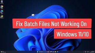 Fix Batch Files Not Working On Windows 11 / 10