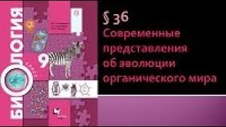 Биология 9 класс. Современные представления об эволюции органического мира