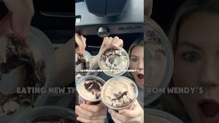 NEW WENDY’S THIN MINT FROSTY #fyp #foodie #food #fastfood #frosty