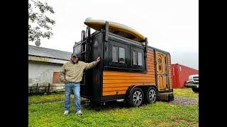 AMAZING 7x14 Cargo Trailer Camper Conversion Tour