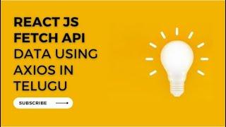 React Js Getting Data From API Using Axios in telugu