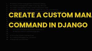 Create a custom management command in django
