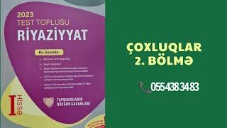 Çoxluqların kəsişməsi,birləşməsi və fərqinin elementləri sayı yeni test toplusu 2023 riyaziyyat