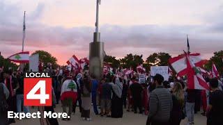 Hundreds rally for Lebanon in Dearborn