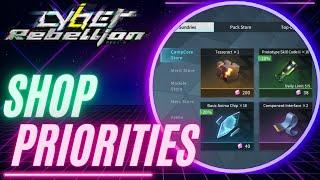 Buy These EVERYDAY in the Shop!  Sundries Priorities!  Cyber Rebellion