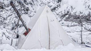 LIVING the GOOD LIFE in a HOT TENT - SNOWSTORM Winter Camping - Plus More!