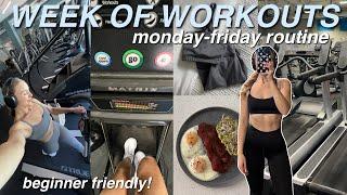 WEEK OF WORKOUTS  routine for beginners + gym motivation!