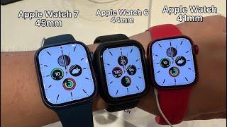 Apple Watch series 7 45mm vs 41mm vs Apple Watch series 6 44mm l Size comparisons