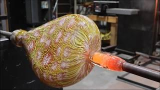 Full Glassblowing Process, Flower Murrine Vase