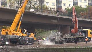 Dresden - Situation an der Carolabrücke 28.10.-01.11.2024 - (Zug C Aufräumarbeiten)