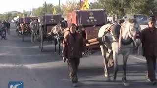 Chinese camel caravan visits Kazakh Silk Road city