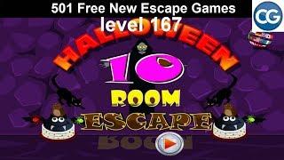 [Walkthrough] 501 Free New Escape Games level 167 - Halloween 10 room escape - Complete Game