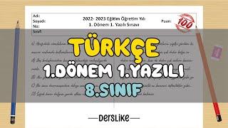 8. Sınıf Türkçe 1.Dönem 1.Yazılı Soruları #2023