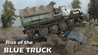 Spintires Mudrunner Blue Truck Rises | B-130 Tracked mod